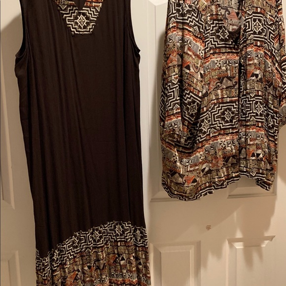 CM Shapes 4XL 5XL women’s dress 2 piece brown - Picture 1 of 8